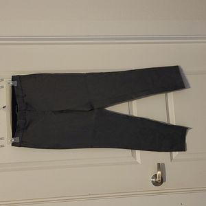 Navy pinstriped capris